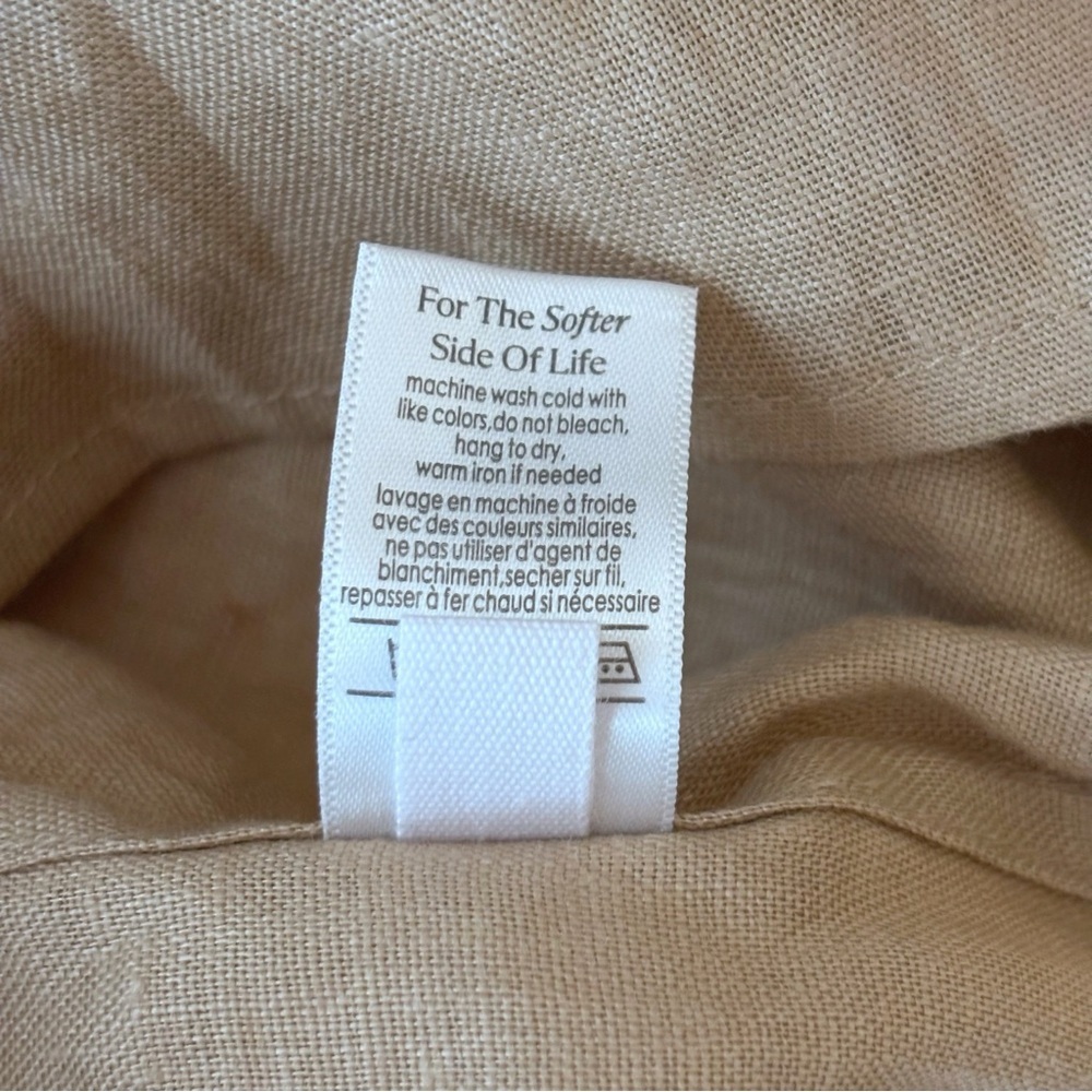 Eberjey Tan Linen Oversized Button Down Shirt Medium Minimalist Summer - Picture 8 of 8